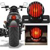 KaTur Luce rotonda per moto, colore: Nero, in Metallo, per luce del freno, per moto Harley/Bobber/Chopper