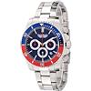 Pierre Bonnet 7256 - Orologio Cronografo Uomo in Acciaio Inosssidabile - Stile Sportivo ed Elegante Speed Damon - Movimento Quarzo - Luminescente (Rosso/Blue)