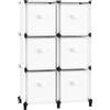 SONGMICS Scaffale Componibile a Cubi con Scatole Portaoggetti di Tessuto, Armadio Modulare a 6 Scomparti, Personalizzabile, Espandibile, Salvaspazio, Camera da Letto, Bianco Nuvola LPC062W06