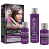 Generico K-ativa Keratin, Kit lisciante brasiliano Xpress, formula con doppia cheratina, trattamento lisciante professionale a casa, fino a 12 settimane di durata, con cheratina vegetale, facile da applicare
