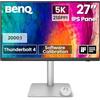 BenQ Monitor PD2730S 27 5K, 90W Thunderbolt 4, 218 PPI, P3 al 98%, contrasto 2000:1, pannello nano opaco, Daisy Chain, KVM, regolabile in altezza, compatibile con Mac, VFX, game designer, artisti 3D