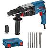 Bosch Professional Martello Perforatore Gbh 2-28 F (Motore da 880 Watt, Ø Foro Max. Nel Calcestruzzo: 28 Mm, Incl. Set per Foratura e Scalpellatura da 6 Pz, Sds Plus, L-Case) - Amazon Exclusive Set