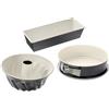Dr. Oetker Set da 3pz stampi da forno, Stampo a cerniera Ø26, Stampo plumcake pane 30x13, Stampo ciambella Ø22, materiale acciaio rivestito in ceramica, rivestimento antiaderente