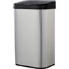 Amazon Basics Pattumiera in acciaio inox, automatica, Rettangolare, da 60 litri, Argento, Nero