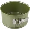 Zenker Stampo Tortiera Panettone Apribile a 1 Fondo con cerniera Ø18 x 10 cm Fetta Alta, in Acciaio Rivestimento Antiaderente in Cera di Carnauba, Colore Verde Oliva, Linea Green Vision
