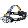 GRIFEMA GD303 - Torcia frontale a LED, ricaricabile, 8 modalità, 8 LED, IPX45, impermeabile, leggera, per la corsa, il campeggio, la pesca, le escursioni