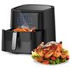 GRIFEMA Friggitrice ad Aria Calda 6.5L/1800W Air Fryer con 12 Programmi con Touch Screen LED e Preriscaldamento,Tempo Temperatura Regolabili per Friggere ecc [Classe di efficienza energetica A+++]