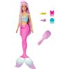 Barbie - Sirena Capelli Fantasia, bambola con capelli lunghi 18+ cm e accessori colorati per lo styling, include 1 spazzola, 1 fascia e fermagli, giocattolo per bambini, 3+ anni, HRR00