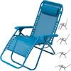 BAKAJI Sedia gravità Zero Sdraio da Giardino Poltrona Relax Pieghevole Salvaspazio Tubolari Acciaio 22mm Reclinabile in Texilene Traspirante, Mare Spiaggia Piscina Arredo Esterno (Blu Cobalto)