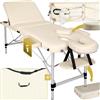 TecTake® Lettino Massaggio Portatile, Letto Pieghevole Massaggi a 3 Zone, Lettino Massaggio Professionale, Lettino da Massaggio con Borsa Trasporto Inclusa - Larghezza senza braccioli: 61 cm, Beige
