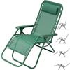 BAKAJI Sedia gravità Zero Sdraio da Giardino Poltrona Relax Pieghevole Salvaspazio Tubolari Acciaio 22mm Reclinabile in Texilene Traspirante, Mare Spiaggia Piscina Arredo Esterno (Verde Chiaro)