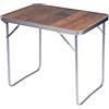 BAKAJI Tavolino Pieghevole da Campeggio Picnic Effetto Legno, Struttura in Alluminio, Sistema Pieghevole per Trasporto Facilitato, Tavolo per Giardino e Pranzi Esterni, 70 x 50 x 60 cm
