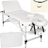 TecTake® Lettino Massaggio Portatile, Letto Pieghevole Massaggi a 3 Zone, Lettino Massaggio Professionale, Lettino da Massaggio con Borsa Trasporto Inclusa - Larghezza senza braccioli: 61 cm, Bianco