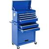 TecTake® Carrello Portautensili, Carrello, Porta Attrezzi Officina con Ruote, Bauletto Estraibile Impilabile e Mobile, Carrello porta attrezzi, Carrello con Ruote Portatutto - Blu