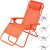 BAKAJI Sedia gravità Zero Sdraio da Giardino Poltrona Relax Pieghevole Salvaspazio Tubolari Acciaio 22mm Reclinabile in Texilene Traspirante, Mare Spiaggia Piscina Arredo Esterno (Arancione)