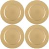 com-four® 4x sottopiatti oro lucido - piattini semplici riutilizzabili come decorazioni da tavola - piatti decorativi monocromatici per matrimoni, feste di famiglia o Natale - Ø 32 cm