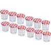 MC-Trend DIY do it yourself - set di 12 mini vasetti per marmellata e conserve, con coperchio a vite, 30 ml, a quadretti, colore: rosso 12 Stück
