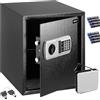 BAKAJI Cassaforte a Muro Numerica, Cassetta Porta Valori di Sicurezza da Armadio, Muro, Casa Albergo Hotel Safe, Chiavi di Emergenza (Nero, L 40 x 35 x 40 cm)