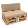 POKAR Set di Cuscini per Europallet da 2 pezzi: 1x Cuscino-sedile 120x80cm + 1x Cuscino-schienale 120x40cm, per Divano da Giardino, per Interno ed Esterno, schiuma fredda, senza Pallet, beige
