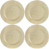 com-four® Sottopiatti 4X - piattini monocromatici riutilizzabili scintillanti come decorazioni da tavola - piatti decorativi monocromatici per matrimoni, feste di famiglia o Natale - Ø 33 cm