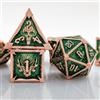 ORUZA Set di 7 dadi in metallo DND D&D, dadi poliedrici in rame rosso per dungeon e dragons RPG MTG TTRPG Pathfinder giochi di ruolo da tavolo
