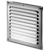MKK Lüftungsgitter Metall chrom 295 x 295 mm Edelstahl Optik Insektennetz Abluftgitter Zuluft Abluft Gitter Lüftung MTA 10N Lamellengitter Wetterschutzgitter