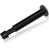 KOLAKO Fermaporta lungo per battiscopa, nero, 1 pezzo, montaggio a parete, regolabile, moderno, resistente, in acciaio inox, punta in gomma, silenzioso, tranquillità