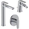 DEGHI Set miscelatore lavabo alto e bidet con scarico con incasso doccia cromo - Lir