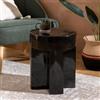 DEGHI Tavolino rotondo 34 cm in ceramica nero lucido - Criz