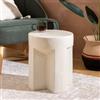 DEGHI Tavolino rotondo 34 cm in ceramica beige lucido - Criz