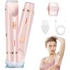 MeYuxg Rasoio elettrico 3 in 1 da donna, rosa Dual Head Shaver da donna, impermeabile per bagnato e asciutto, rasoio elettrico da donna, per il corpo, pube, ascelle, ricaricabile