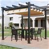 Devoko Gazebo Pergola 3x3,Gazebo Esterno Resistente,Pergolato da Giardino UV50+,Pergola Bioclimatica per Arredo Giardino Terrazzo,Beige