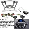 G.M. Production MASCHERINA COMANDI AL VOLANTE MONITOR NAVIGATORE GPS 2 DIN FORD TRANSIT CUSTOM