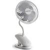 Innoliving Ventilatore Pieghevole Ricaricabile Senza Fili,Altezza Regolabile, 3 Velocità, Angolo 90°, Batteria Litio 1800mAh, Ricarica USB, Portatile, Conveniente (Bianco, 15 cm Pieghevole con Clip)