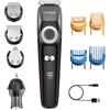 BarberBoss Kit per la cura del viso 3 in 1 per uomo, tagliacapelli da uomo, regolabarba, rifinitore di dettagli, quadrante di controllo di precisione, 4 pettini guida, ricaricabile tramite USB