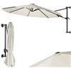 BAKAJI Ombrellone da Parete Giardino Diametro 300cm Palo Staffa Muro Decentrato Chiusura a Leva Sistema Air Vent Arredamento Salvaspazio Esterno Gazebo Piscina Terrazzo Ambienti Esterni (Beige)