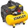 Mecafer Stanley Compressore Aria Portatile DN200/8/6 - Compressore Silenziato 8 Bar - con Capacità del Serbatoio di 6L - senza Olio 105L/Min - Con Maniglia e Piedini Antiscivolo - per Utensili Pneumatici