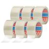 tesapack 64014 PP Nastro Adesivo Trasparente - Resistente all'invecchiamento e allo strappo - Silenzioso e fortemente adesivo - Confezione da 6 Rotoli - 66 m x 50 mm