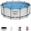 Bestway 56420-3 Set Piscina Fuori Terra Steel Pro MAX Rotonda da 366x122 cm