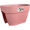 Elho Vibia Campana Flower Bridge 40 - Fioriera per Balcone E Esterno - Ø 39 x H 22 cm - Rosa/Dusty Pink