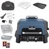 Ninja Woodfire Pro Connect XL Barbecue Elettrico, Griglia, Affumicatore, Friggitrice ad Aria 7 in 1, Controllo con App, 2 Termometri, Griglia per Costicine, Copertura e Spazzola, Blu/Nero, OG901EUAMZ