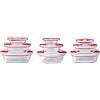 Pyrex® Cook & Heat - Set di 9 piatti in vetro con coperchio ermetico, per microonde, senza BPA