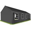 tectake® Tendone 8 x 4 m, Sistema ad Incastro, Gazebo per Feste, Gazebo per Esterno, Telaio in Acciaio, Telone Impermeabile e Resistente agli UV, Include Accessori di Fissaggio - Grigio