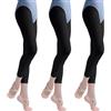 Runmeihe Collant senza piedi per donne e ragazze, 90 denari, elasticizzati, resistenti alla corsa, opachi, senza piedi, 3 paia di colore nero, XL