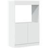 vidaXL Credenza Bianca 63x33x100 cm in Truciolato, libreria, libreria portaoggetti, libreria con Ante, libreria Moderna, Mobile portaoggetti