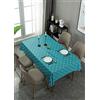 Hearda Tovaglia Plastificate Rettangolare in PVC, Stampa Plaid Copritavolo Vinile Impermeabile Antimacchia Facile da Pulire per Casa Giardino Compleanno Decorazione Tavola (Blu,140x140)