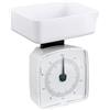 Baroni Home Bilancia da Cucina Meccanica, Facile Lettura, Bilancia Compatta, Bianco, Capacità Massima 5 kg