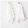 LinenMe Lara Set Asciugamani Bagno x2, 33x50cm, 100% Lino, Asciugamani Viso Mani Ospiti, Asciugamano Bianco, Soffice, Prelavato, Realizzato in EU