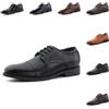 Hitmars Scarpe Stringate Uomo Oxford Scarpe Pelle Eleganti Derby Brogue Basse Vintage Verniciata PU Traspirante Lavoro Sposa GPG808 Nero 40