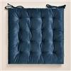 ROOM99 Nova - Cuscino per sedia, 40 x 40 cm, con nastri, per esterni, in velluto, colore blu scuro
